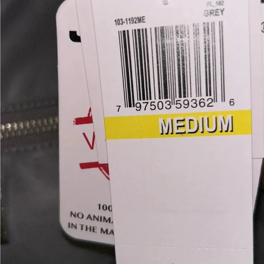 Jou Jou Vegan Leather Moto Jacket Gray Women’s Medium New With Tags - Picture 10 of 16